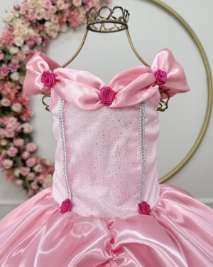 Fantasia Infantil Bela Adormecida e Aurora Rosa Festas
