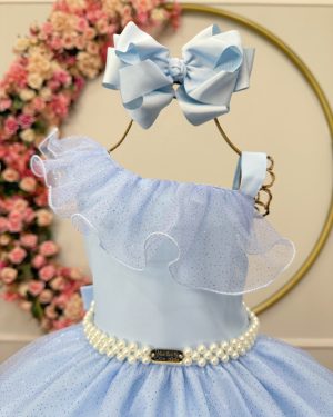 Vestido Infantil Longo Azul Luxo Formaturas Daminhas