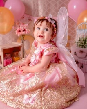 Vestido Infantil Jardim Encantado das Borboletas  1 ano