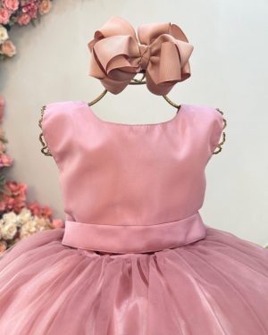 Vestido Infantil Longo Rose Daminhas Casamentos Luxo