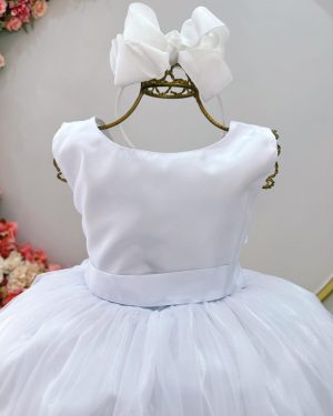 Vestido Infantil Longo Branco Daminhas Casamentos Luxo