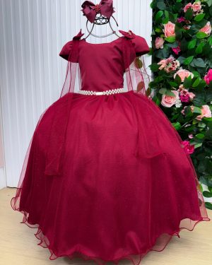 Vestido Banana Club Longo Diamante Marsala