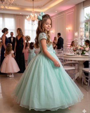Vestido Mini Miss Longo Carol Verde Menta