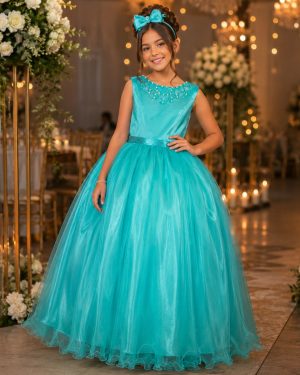 Vestido Enjoy Longo Regata Verde Tiffany
