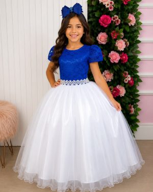 Vestido Enjoy Longo Mari Peito Azul Royal