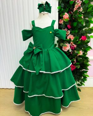 Vestido Banana Club Longo Safira Verde Bandeira