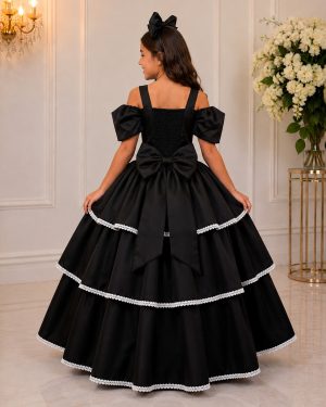 Vestido Banana Club Longo Safira Preto