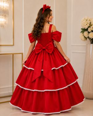 Vestido Banana Club Longo Safira Vermelho