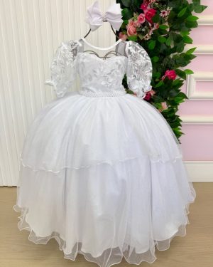 Vestido Bella Child Longo Eva Branco